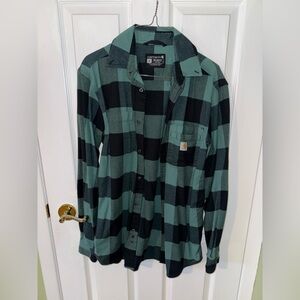 Carhartt Teal and Black flannel Shirt